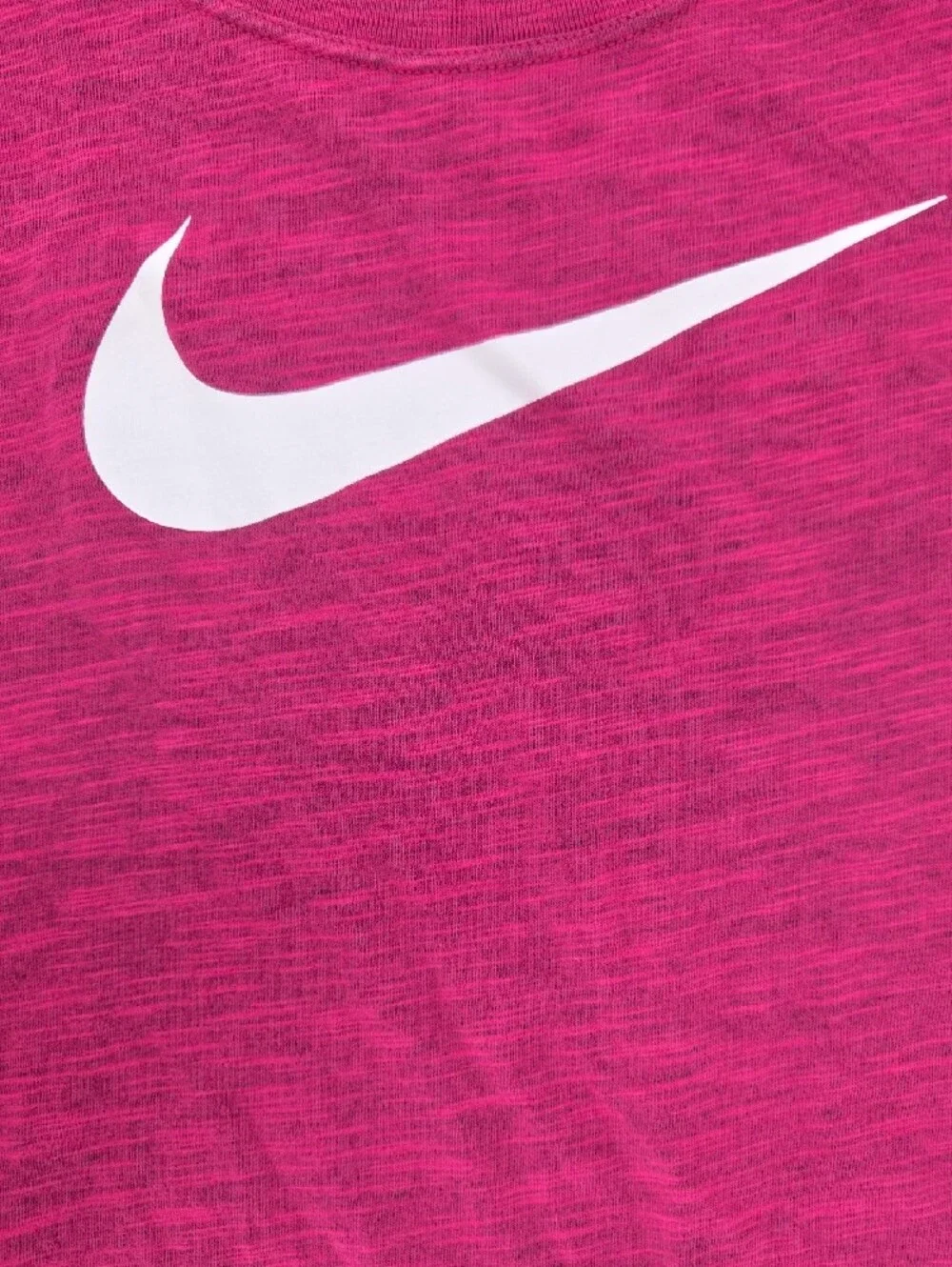 Nike Women's Heathered Magenta Short Sleeve Tee with White Swoosh